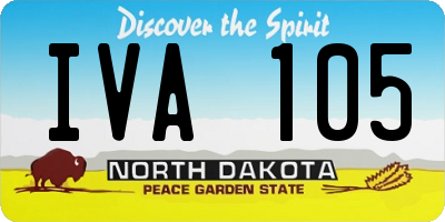 ND license plate IVA105