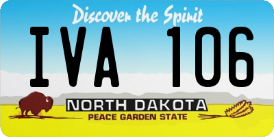 ND license plate IVA106