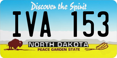 ND license plate IVA153