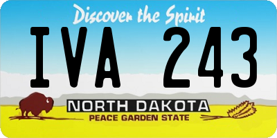 ND license plate IVA243
