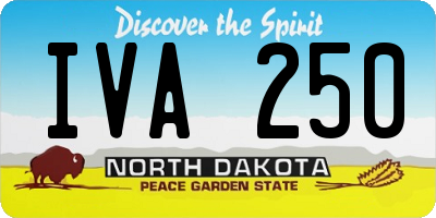 ND license plate IVA250