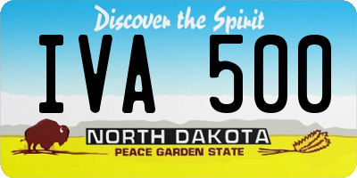 ND license plate IVA500