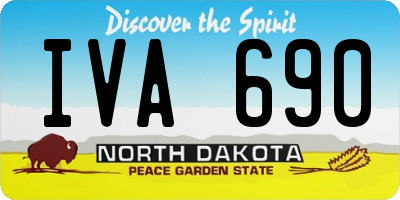 ND license plate IVA690