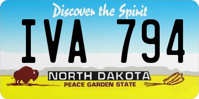 ND license plate IVA794
