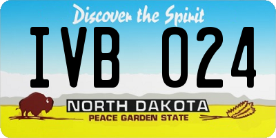 ND license plate IVB024