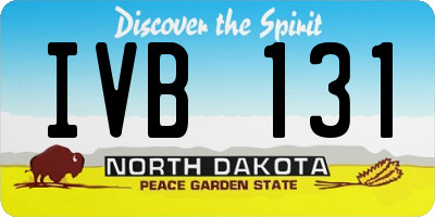 ND license plate IVB131