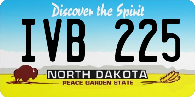 ND license plate IVB225