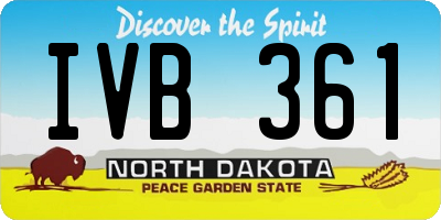 ND license plate IVB361