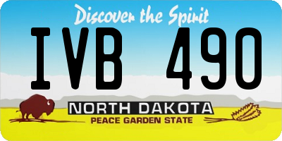 ND license plate IVB490