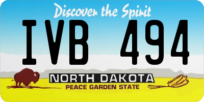 ND license plate IVB494