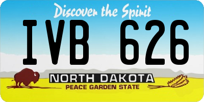 ND license plate IVB626