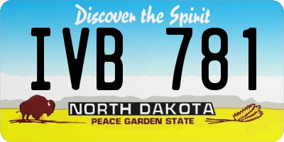 ND license plate IVB781