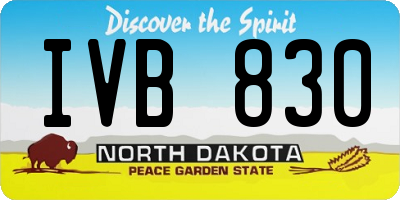 ND license plate IVB830