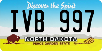 ND license plate IVB997