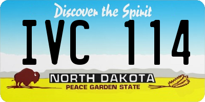 ND license plate IVC114