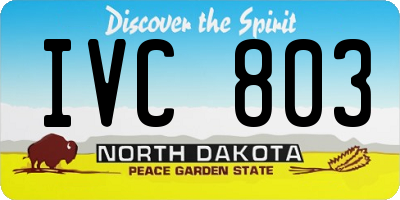 ND license plate IVC803