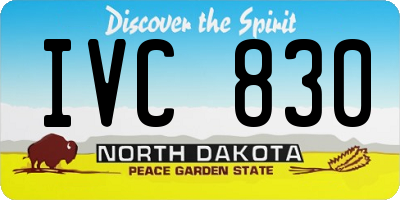 ND license plate IVC830
