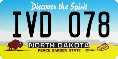 ND license plate IVD078