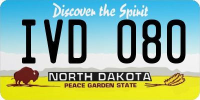ND license plate IVD080