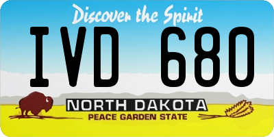 ND license plate IVD680
