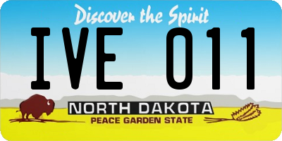 ND license plate IVE011