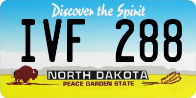 ND license plate IVF288