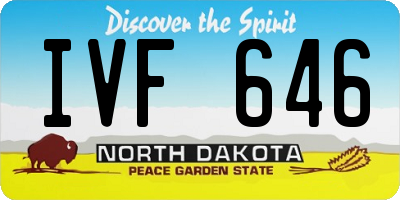 ND license plate IVF646