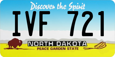 ND license plate IVF721