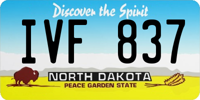 ND license plate IVF837
