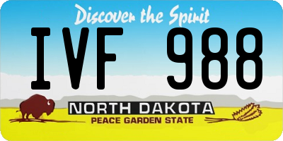 ND license plate IVF988
