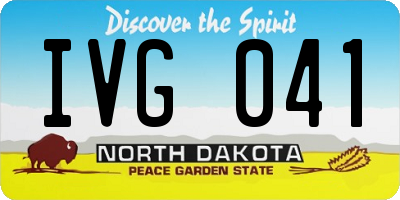 ND license plate IVG041