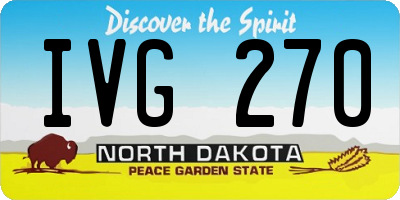 ND license plate IVG270
