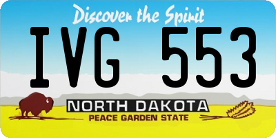 ND license plate IVG553