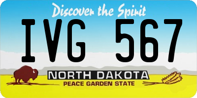 ND license plate IVG567