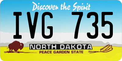 ND license plate IVG735