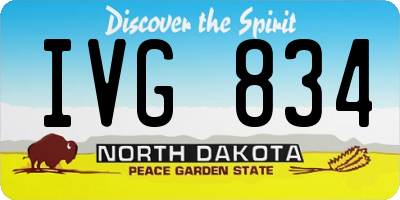 ND license plate IVG834