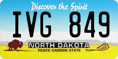 ND license plate IVG849