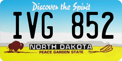 ND license plate IVG852