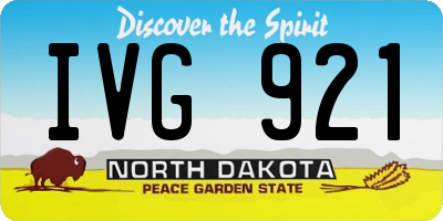 ND license plate IVG921