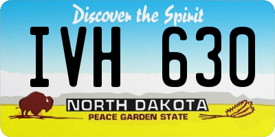 ND license plate IVH630
