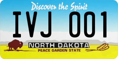 ND license plate IVJ001