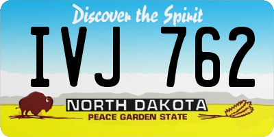 ND license plate IVJ762
