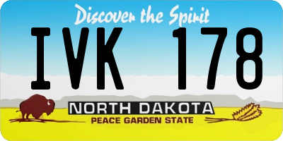 ND license plate IVK178