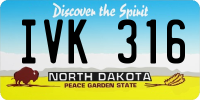 ND license plate IVK316
