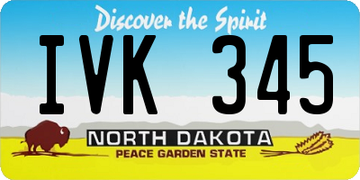 ND license plate IVK345