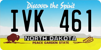 ND license plate IVK461
