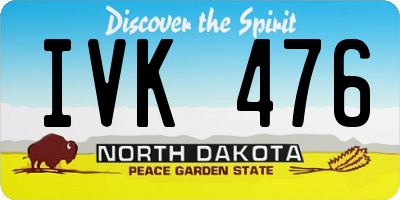ND license plate IVK476