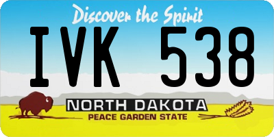 ND license plate IVK538