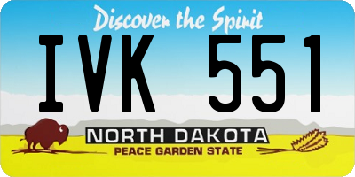 ND license plate IVK551