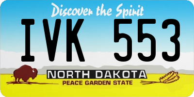 ND license plate IVK553